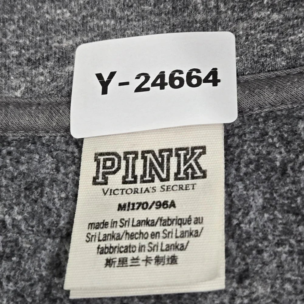 Victoria's Secret‎ PINK Women Sweatshirt M Gray Logo Long Sleeve